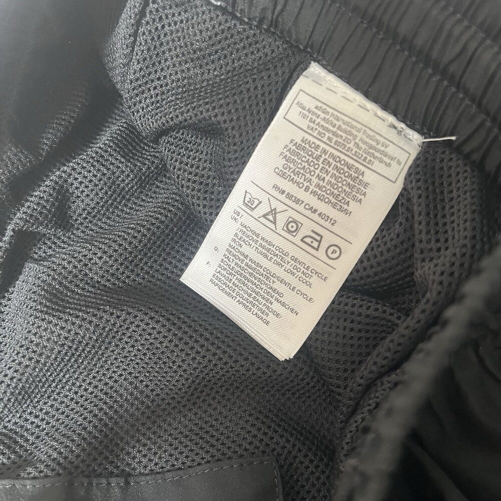 Adidas Vintage 00s Y2K Black Windbreaker Track Sweat Pants Mens M AZF001 Lined - Picture 9 of 9